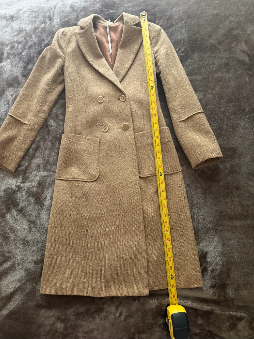 Women’s tan coat wool/lambswool - Picture 5 of 9